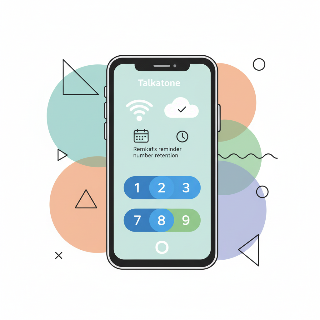 展示 Talkatone 应用界面和网络连接的插图。